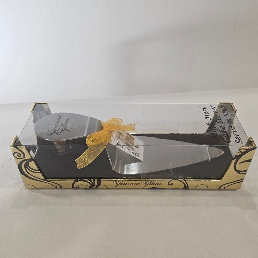Gourmet Glam High Heel Cake Server. Removable Gold Heel. Easy Clean. NIB